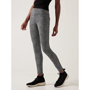 Athleta DELANCEY Textured MOTO TIGHTS Black Printed Leggings XS